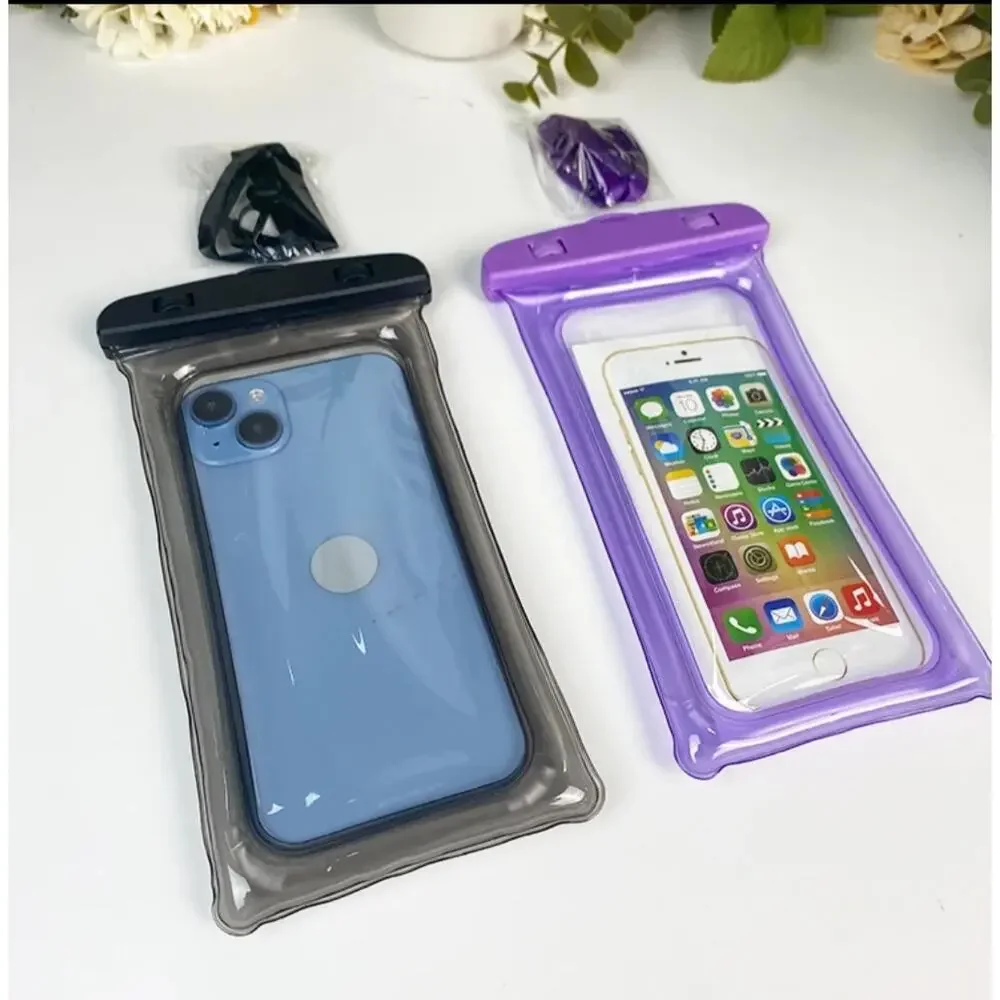 Mobile Phone Dry Bag Pouch ~ 2 Pack Transparent Floating Waterproof Touch Screen